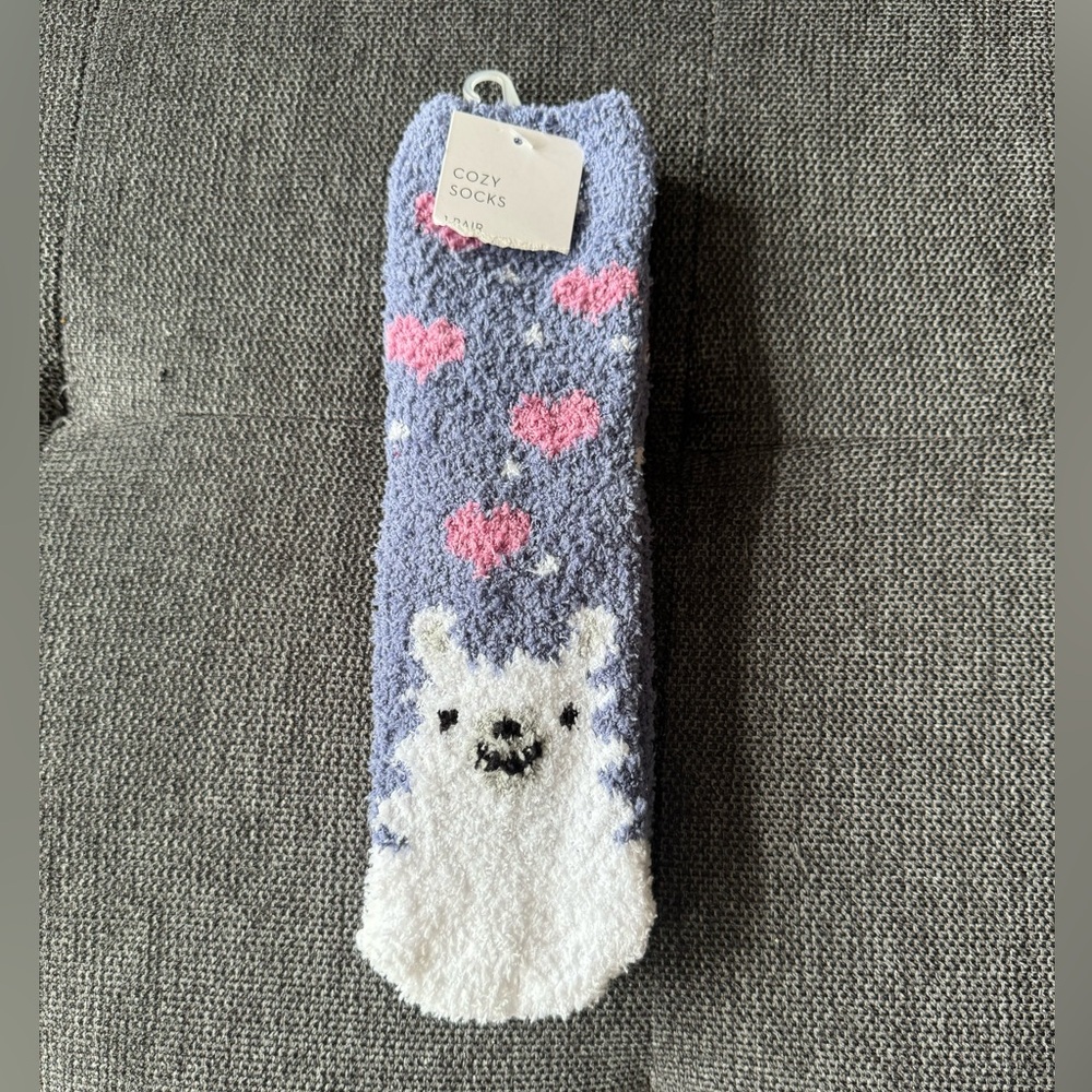 SOLD - Fuzzy Lama Socks / Slippers